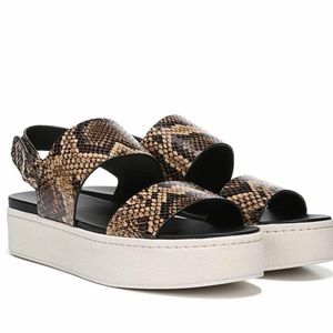 Vince Platform Snake-Print Sandals